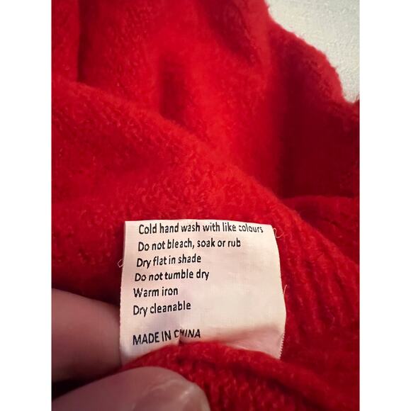 Olivia Jade x Princess Polly Crop Sweater Womens 4" Knit Turtleneck Pullover Red - Picture 5 of 8